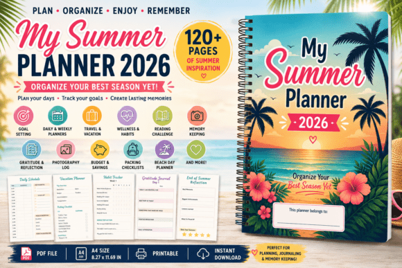 Download Summer Planner 2026 | 94-Page Printable - Premium Resources