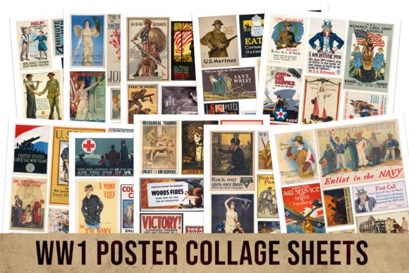 Download WW1 Propoganda Poster Collage Sheets - Collage sheets Collection