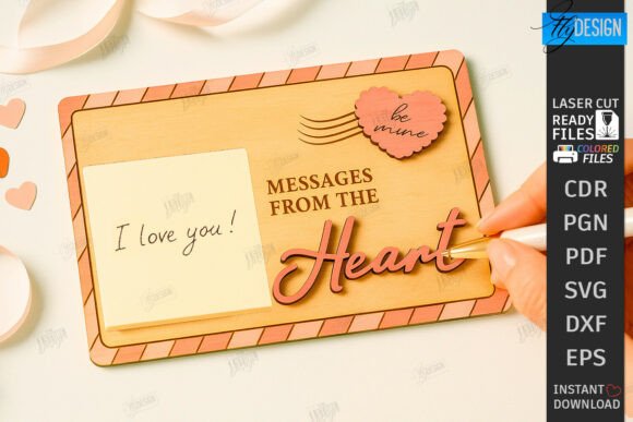 Download Romantic Sticky Note Holder Laser Cut - Premium Resources