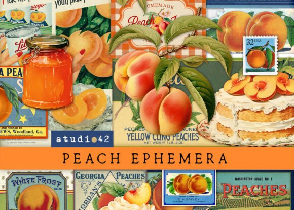 Download Peach Ephemera Pack Collage Sheets - Collage sheets Collection